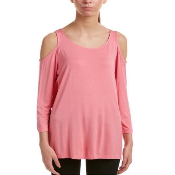 NYDJ Pink Cold Shoulder Quarter Sleeve Top Size Small - Picture 4 of 6